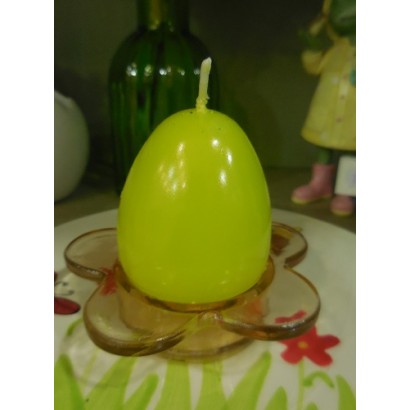 Свеча зеленая  "Яйцо на подставке"